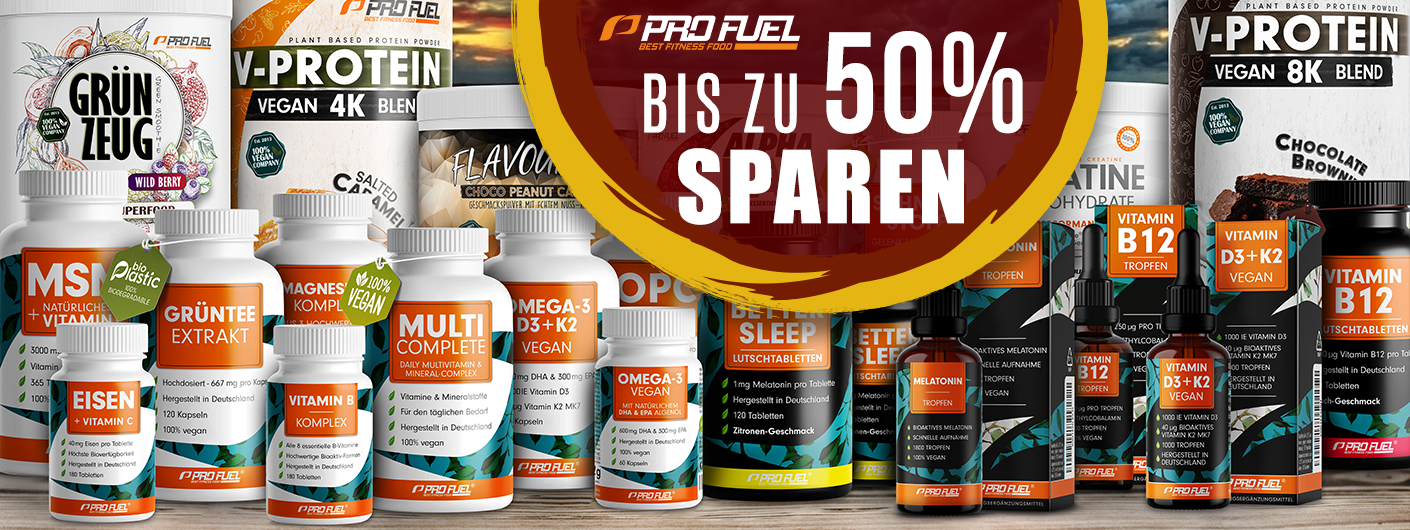 -50% auf Fitness- & Gesundheits-Foods