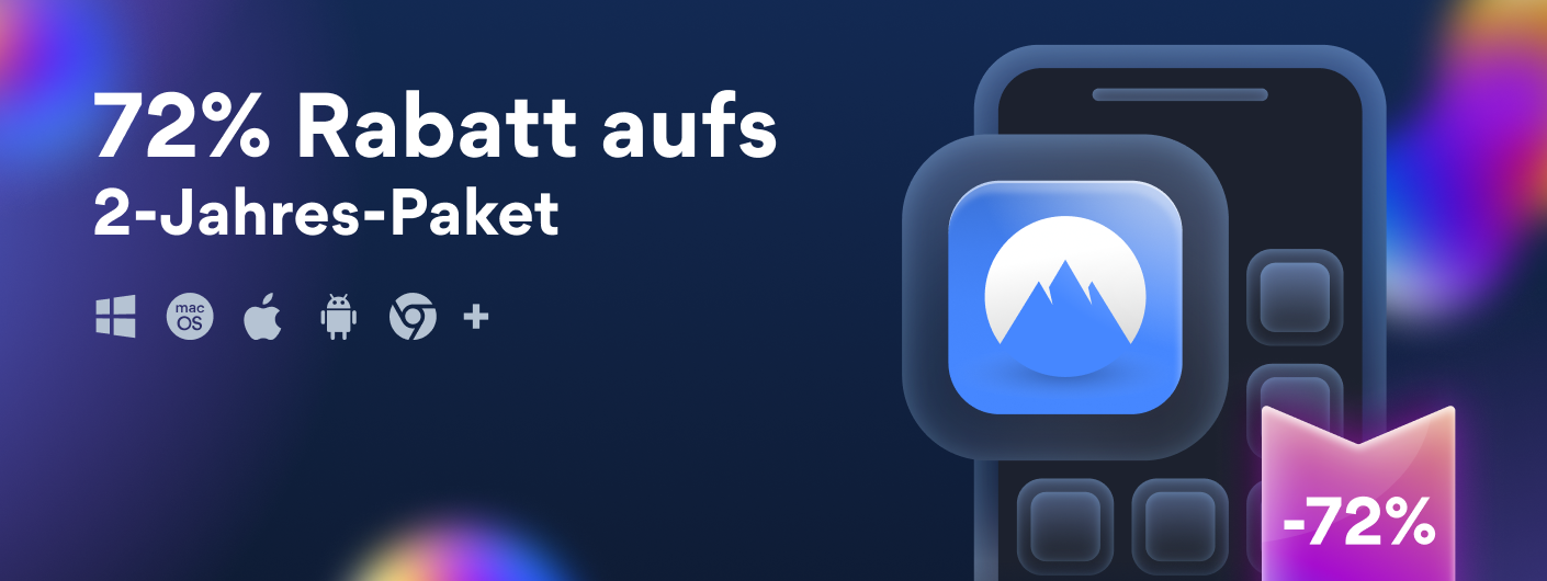 72% Rabatt auf das 2-Jahres-Paket Mit dem NordVPN